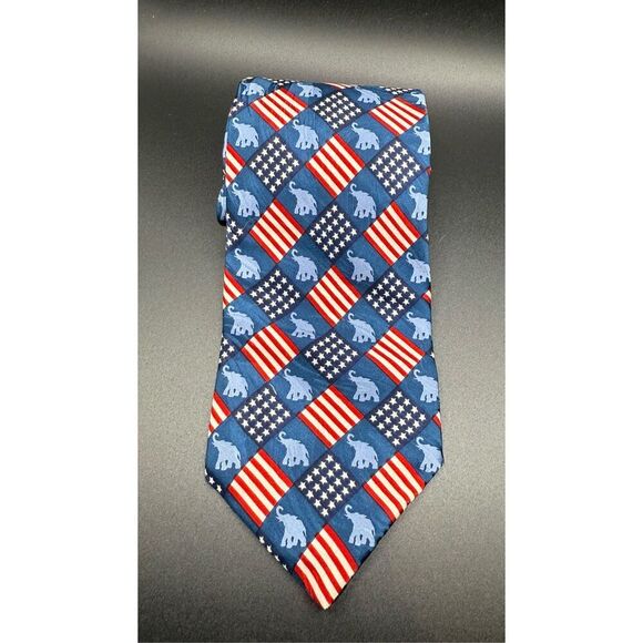 Republican Party Men’s Neck Tie by R M Style 100% Silk Vtg 1995 - Picture 5 of 6